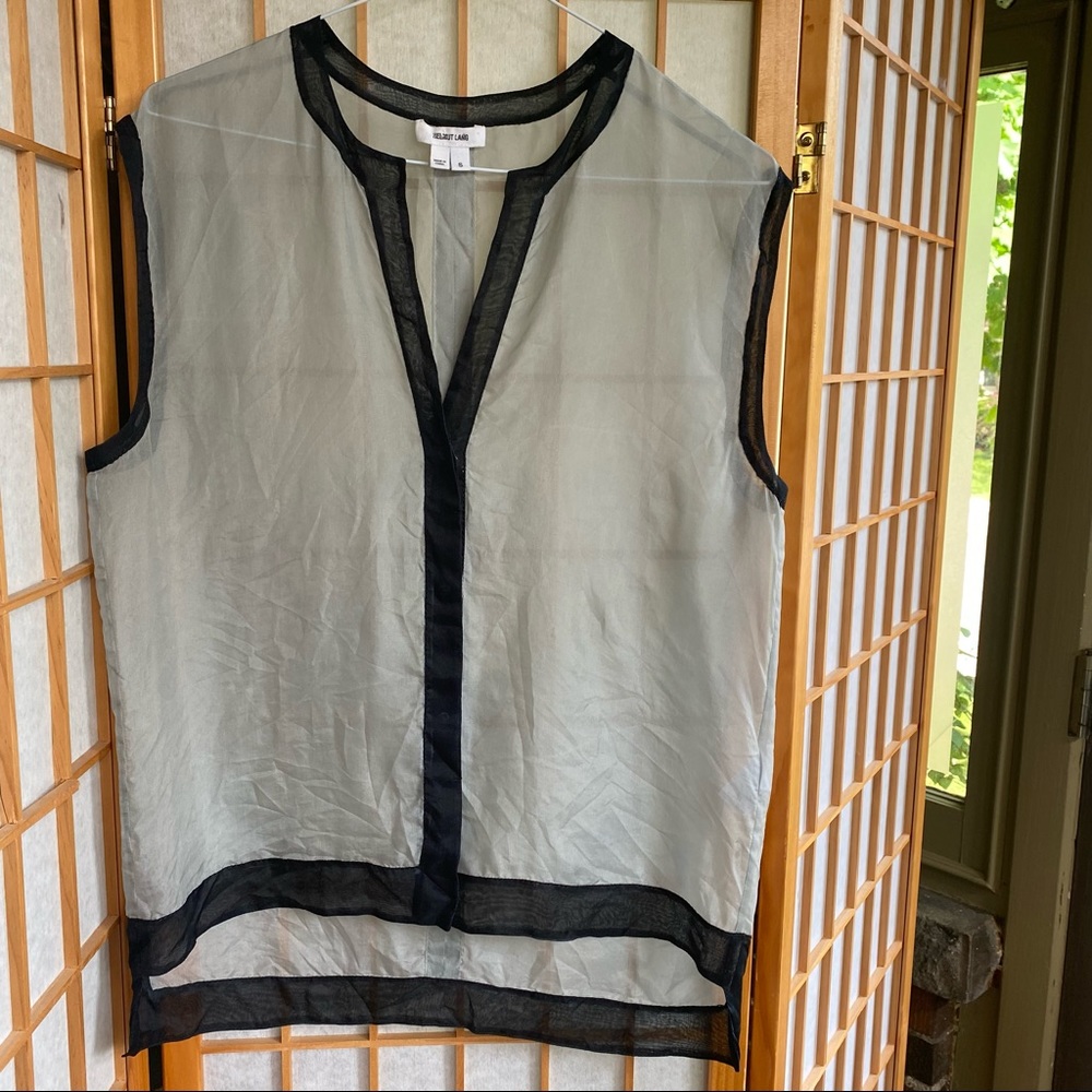 Helmut Lang sheer silk sleeveless blouse S